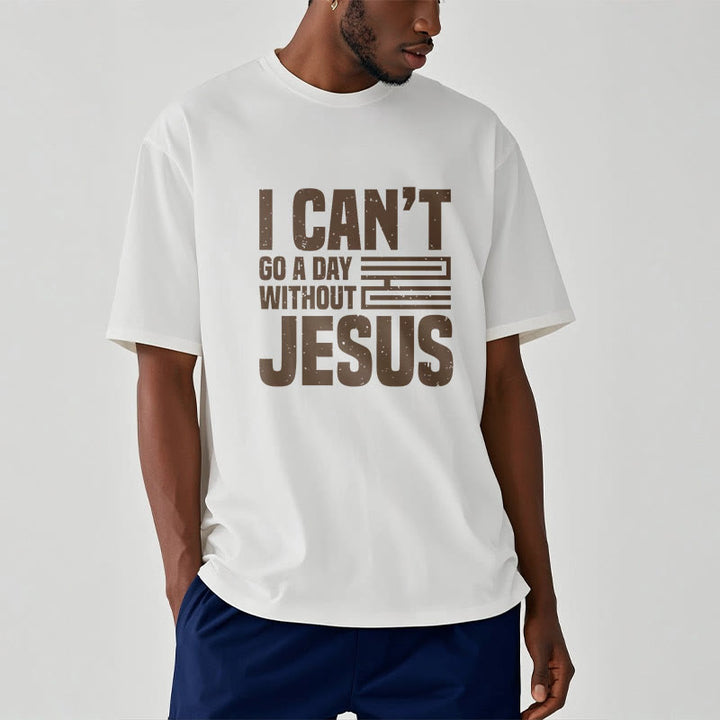 T-shirt à manches courtes Christianartworkshop avec citation « Je ne peux pas passer une journée sans Jésus » - image 6