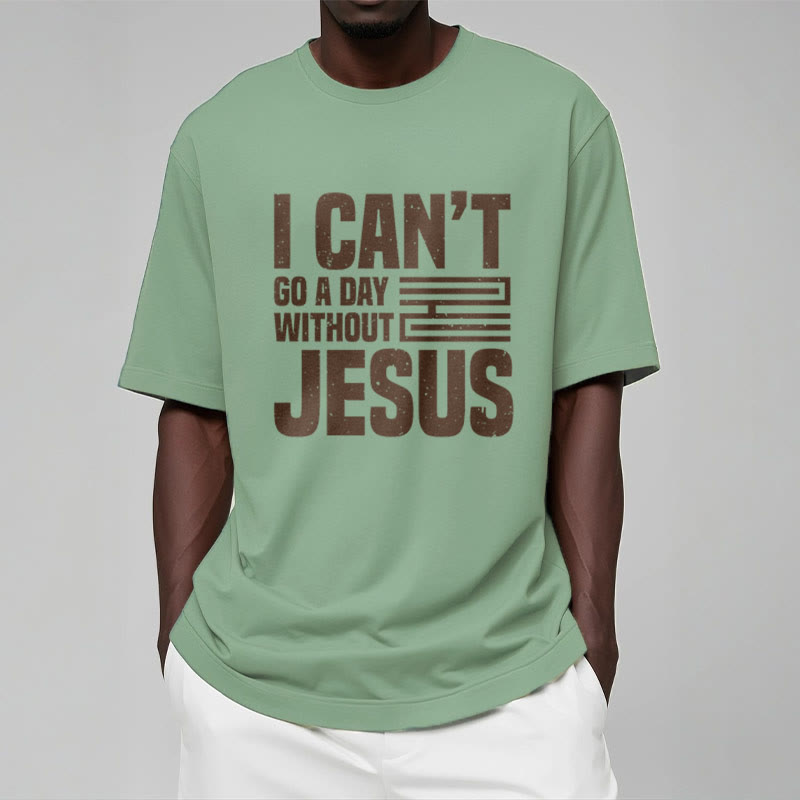 T-shirt à manches courtes Christianartworkshop avec citation « Je ne peux pas passer une journée sans Jésus » - image 12