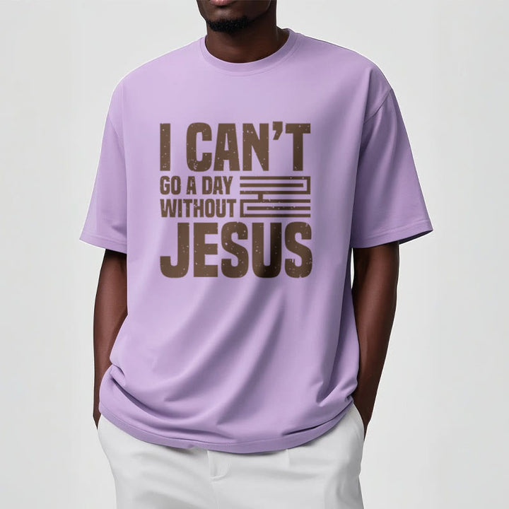 T-shirt à manches courtes Christianartworkshop avec citation « Je ne peux pas passer une journée sans Jésus » - image 16