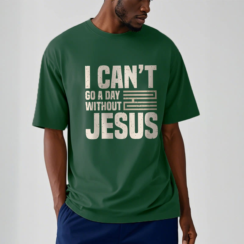 T-shirt à manches courtes Christianartworkshop avec citation « Je ne peux pas passer une journée sans Jésus » - image 10