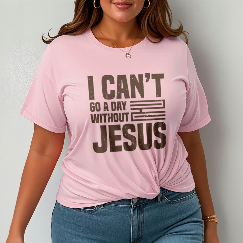 T-shirt à manches courtes Christianartworkshop avec citation « Je ne peux pas passer une journée sans Jésus » - image 14