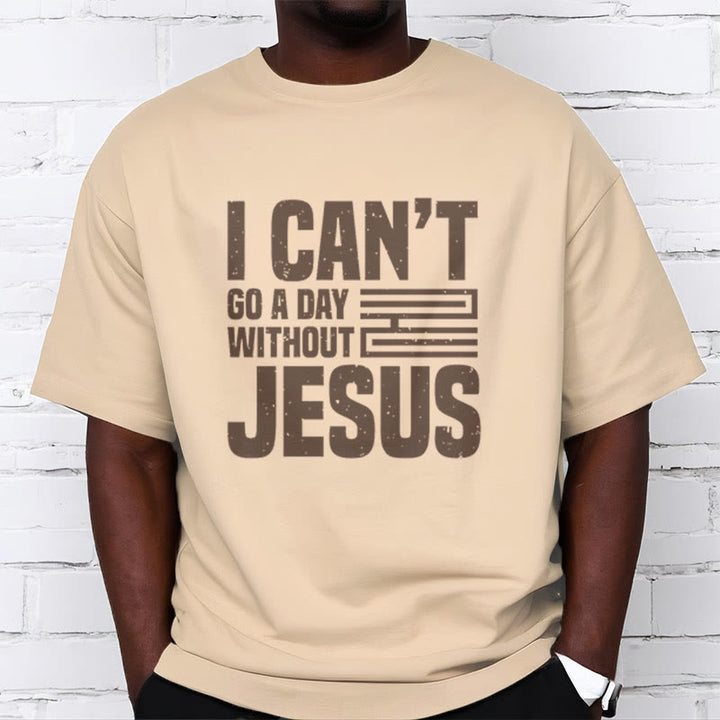 T-shirt à manches courtes Christianartworkshop avec citation « Je ne peux pas passer une journée sans Jésus » - image 8