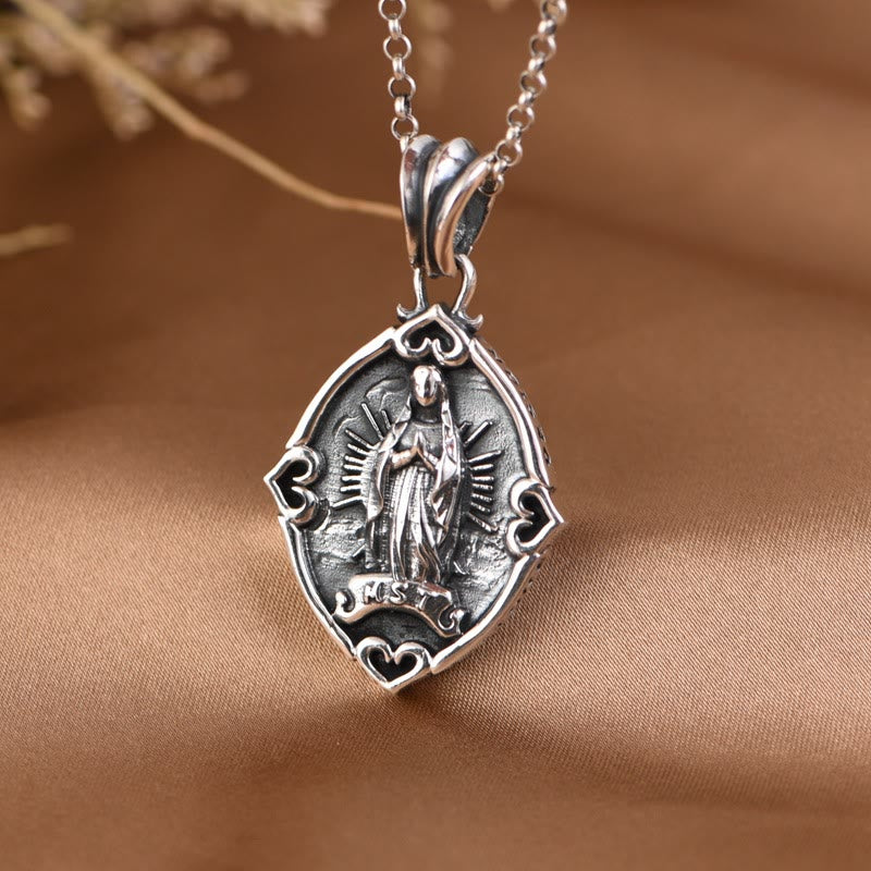 Collier pendentif Notre-Dame de Guadalupe en argent sterling, style rétro, créé par Christianartworkshop - image 3