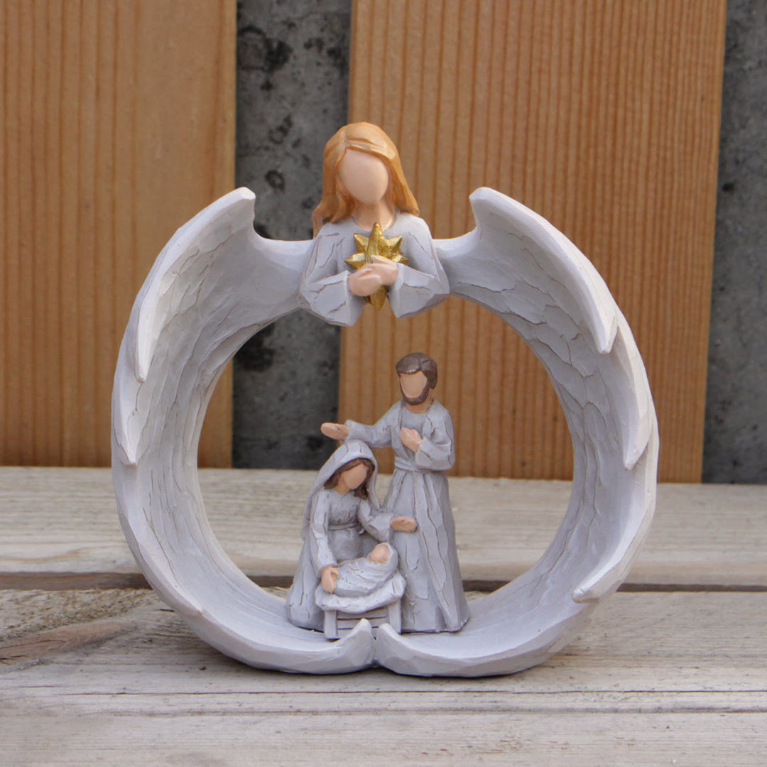 Christianartworkshop Lampe de table décorative représentant une scène de la Nativité en résine de style classique - image 2