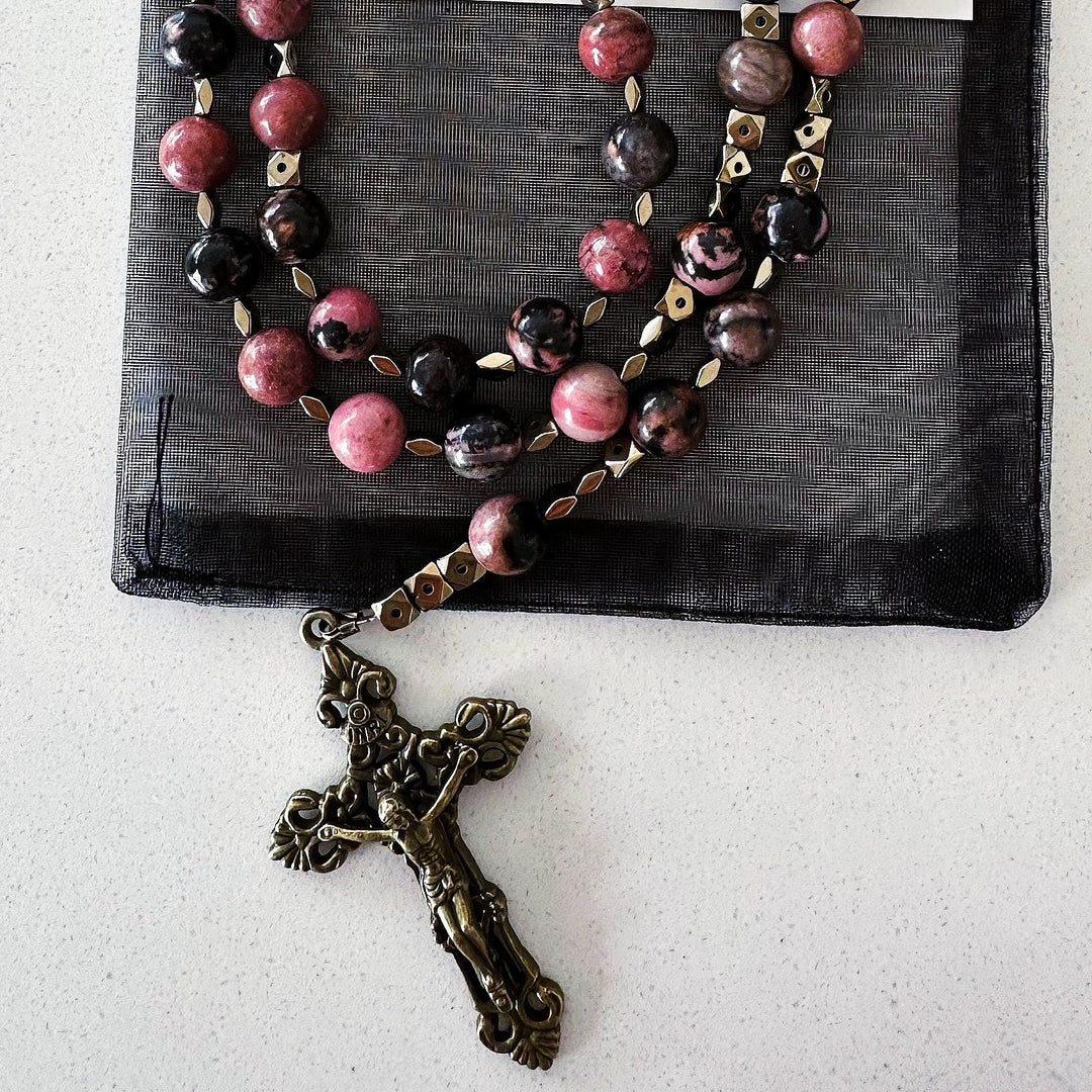 Christianartworkshop Médaille miraculeuse et crucifix de 6 mm de diamètre, multicolore, avec ligne noire naturelle. - image 1