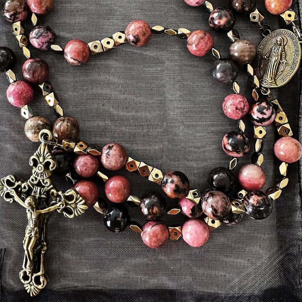 Christianartworkshop Médaille miraculeuse et crucifix de 6 mm de diamètre, multicolore, avec ligne noire naturelle. - image 2
