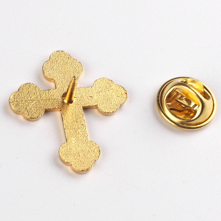Christianartworkshop Ensemble de 4 insignes croix de pomander style rétro, broche religieuse anti-exposition - image 2