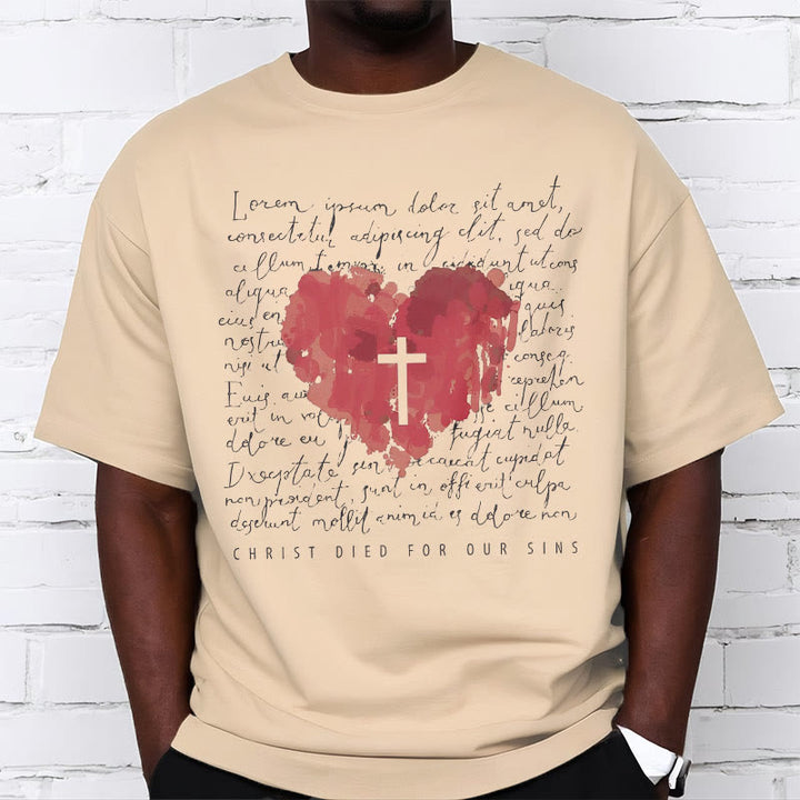 T-shirt à manches courtes Christianartworkshop Fresh Style Croix et Cœur - image 8