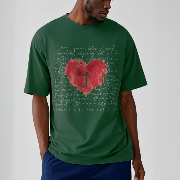 T-shirt à manches courtes Christianartworkshop Fresh Style Croix et Cœur - image 10