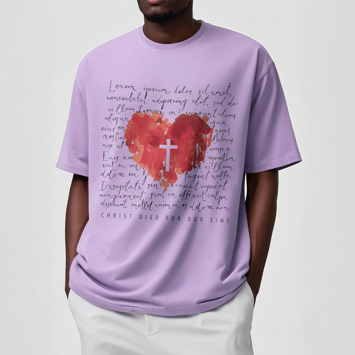 T-shirt à manches courtes Christianartworkshop Fresh Style Croix et Cœur - image 16