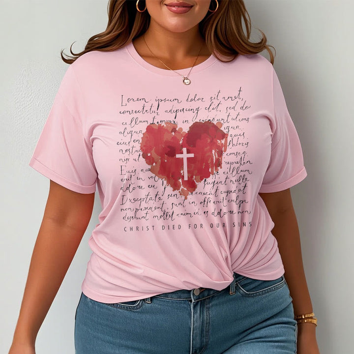 T-shirt à manches courtes Christianartworkshop Fresh Style Croix et Cœur - image 14