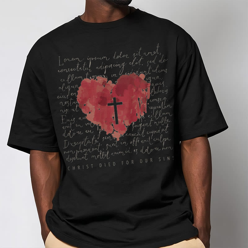 T-shirt à manches courtes Christianartworkshop Fresh Style Croix et Cœur - image 6