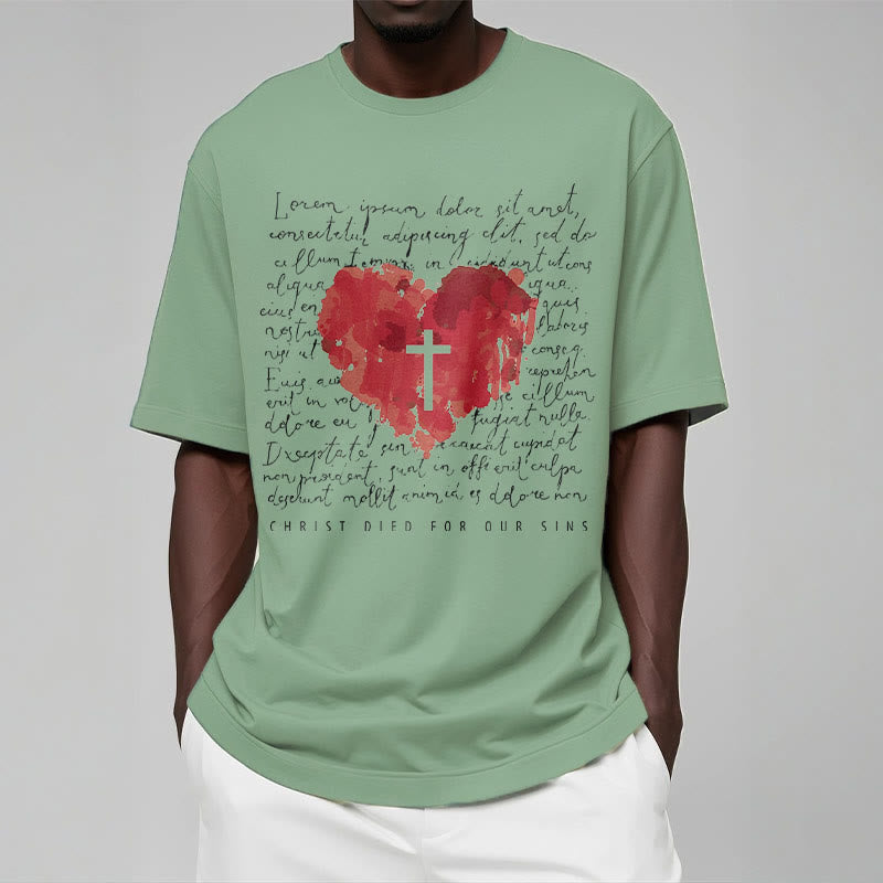 T-shirt à manches courtes Christianartworkshop Fresh Style Croix et Cœur - image 12