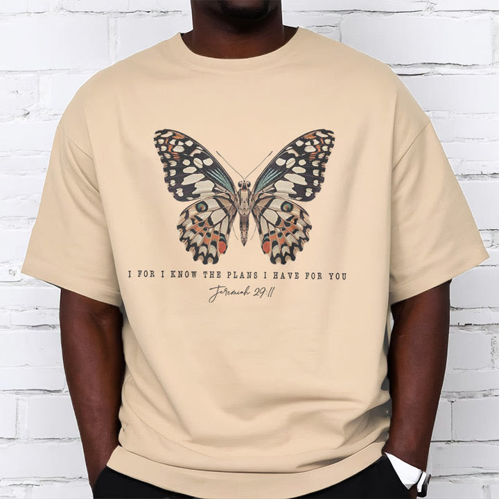 T-shirt à manches courtes Christianartworkshop style moderne avec citation papillon Jérémie 29:11 - image 5