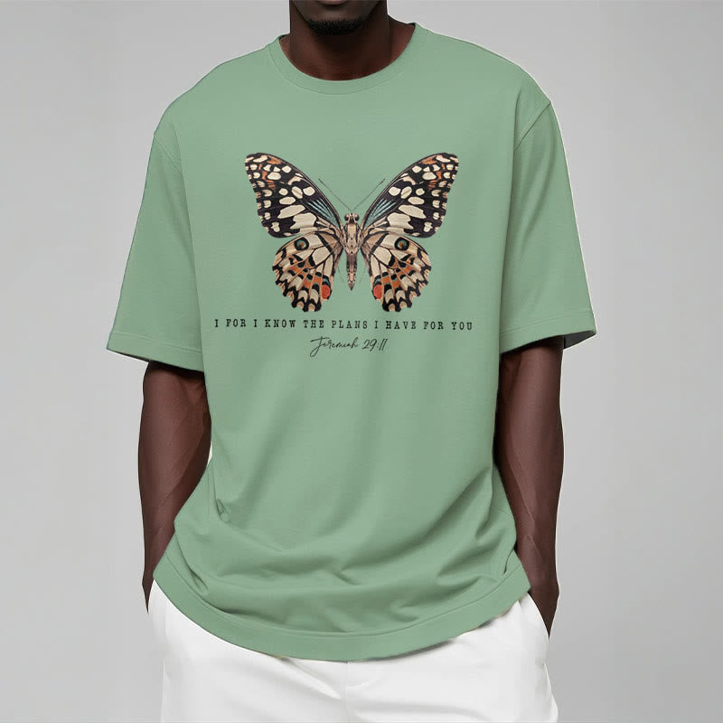 T-shirt à manches courtes Christianartworkshop style moderne avec citation papillon Jérémie 29:11 - image 9
