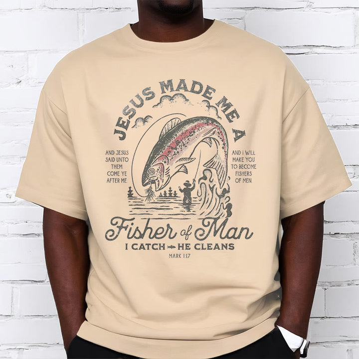 T-shirt à manches courtes Christianartworkshop Citation Style Jésus a fait de moi un pêcheur d'hommes - image 6