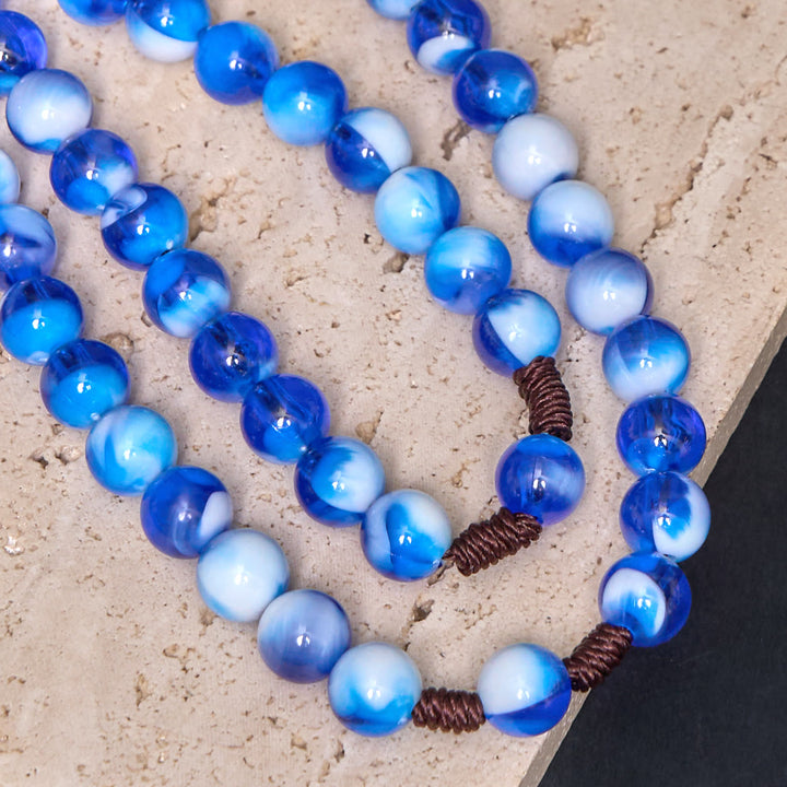 Christianartworkshop Médaille miraculeuse et crucifix de 10 mm de diamètre, cordon en nylon acrylique bleu/violet, chapelet - image 3