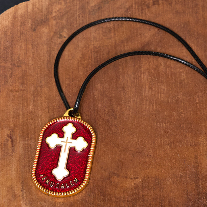 Christianartworkshop Collier pendentif croix de Jérusalem au design moderne, symbole de protection - image 4