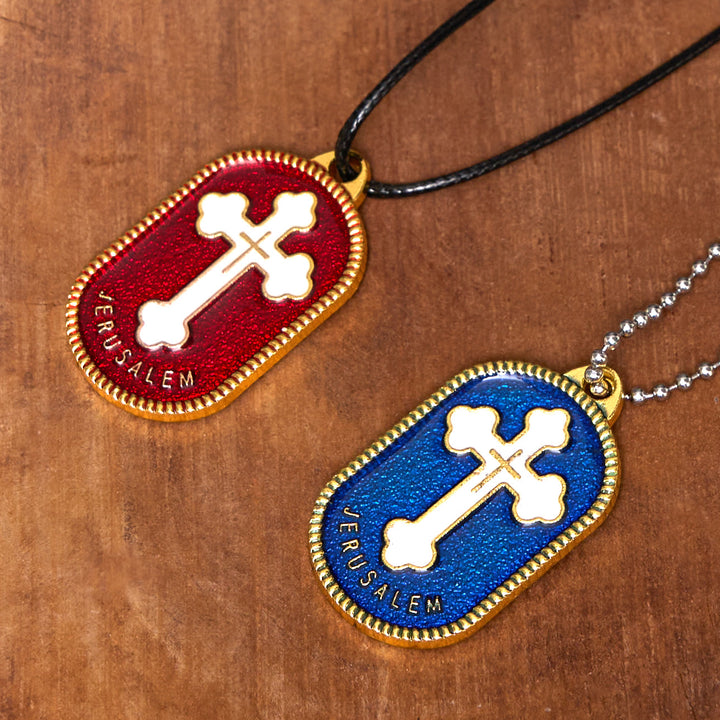 Christianartworkshop Collier pendentif croix de Jérusalem au design moderne, symbole de protection - image 3