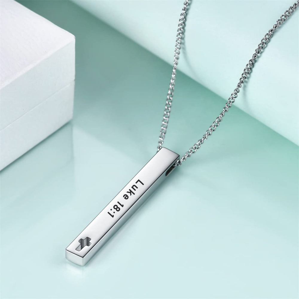 Christianartworkshop Collier pendentif minimaliste avec versets bibliques, force et inspiration (8 versets) - image 1