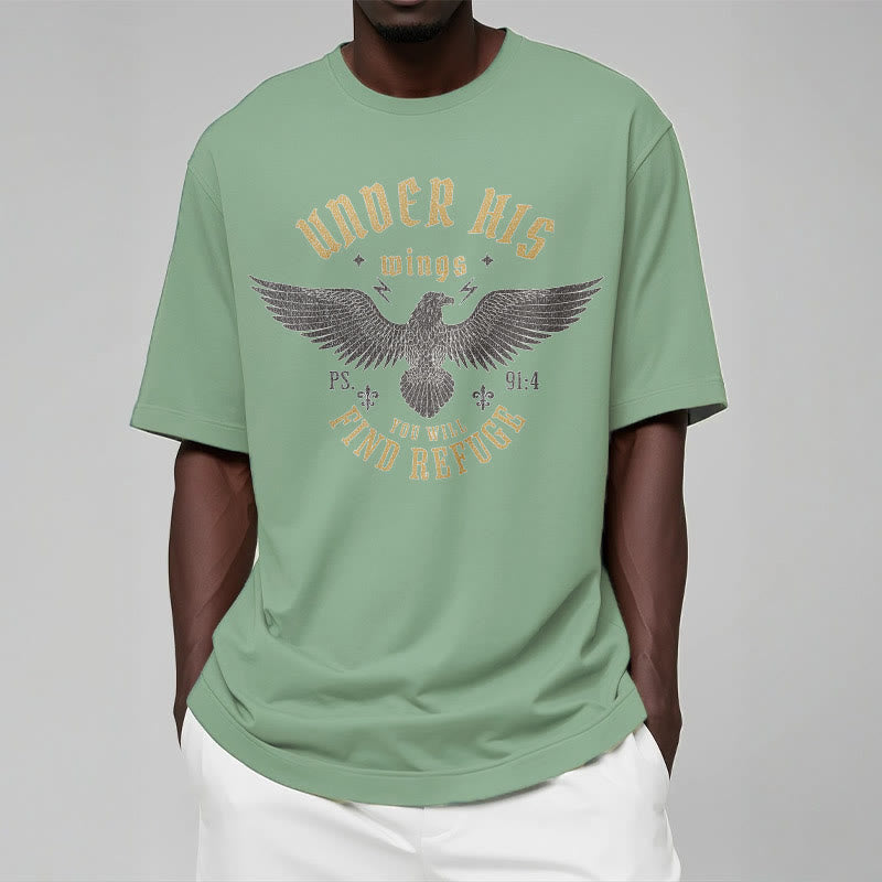 T-shirt à manches courtes Christianartworkshop Style moderne Sous ses ailes, tu trouveras refuge - image 10