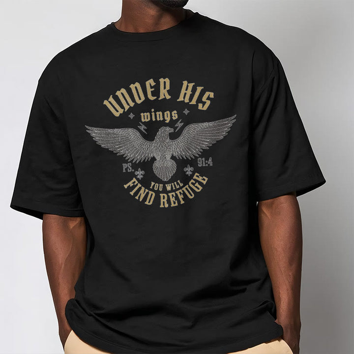 T-shirt à manches courtes Christianartworkshop Style moderne Sous ses ailes, tu trouveras refuge - image 1