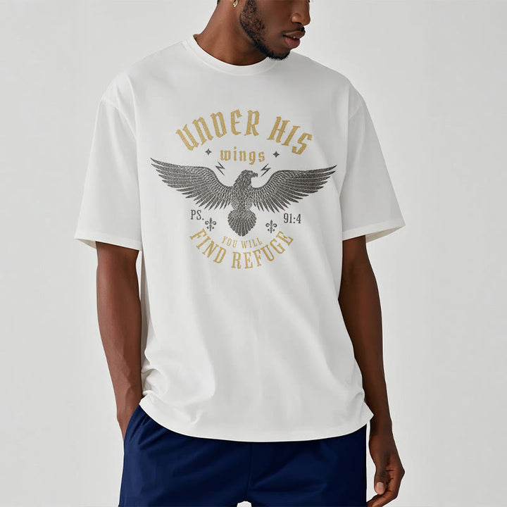 T-shirt à manches courtes Christianartworkshop Style moderne Sous ses ailes, tu trouveras refuge - image 4