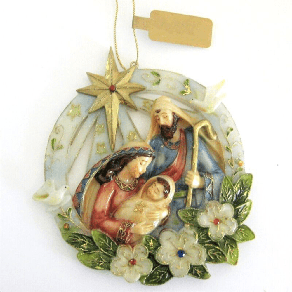 Christianartworkshop Crèche de Noël stéréo en résine, style classique coloré, décorations suspendues - Crèche - image 0