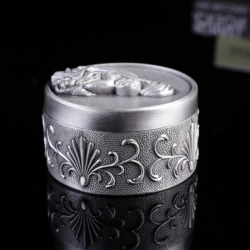 Christianartworkshop Boîte de rangement en alliage de zinc de style rétro classique, ornée d'une Vierge à l'Enfant. - image 1
