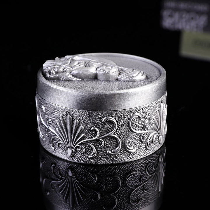Christianartworkshop Boîte de rangement en alliage de zinc de style rétro classique, ornée d'une Vierge à l'Enfant. - image 1