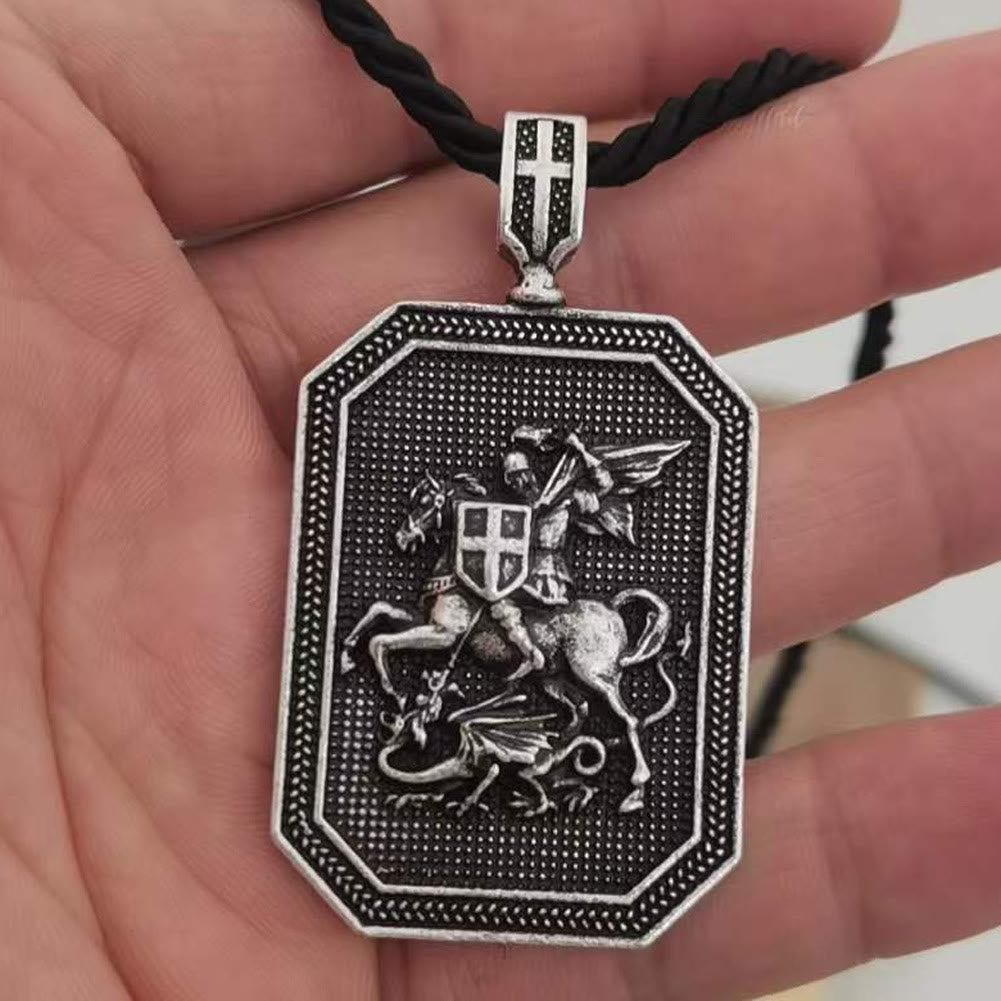 Christianartworkshop Collier de prière de protection avec pendentif Saint Georges et le Dragon de style classique - image 11
