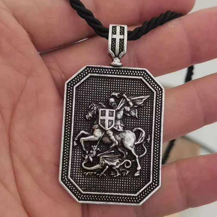 Christianartworkshop Collier de prière de protection avec pendentif Saint Georges et le Dragon de style classique - image 11