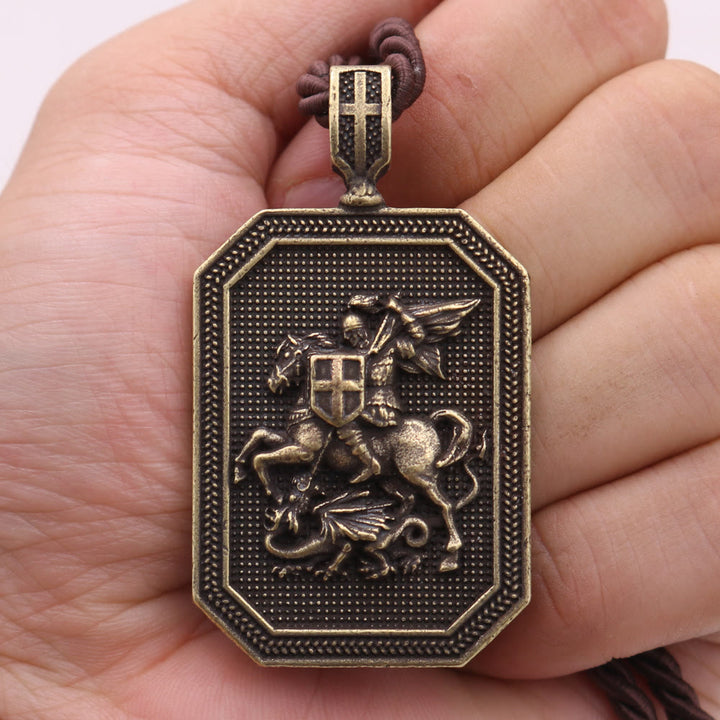 Christianartworkshop Collier de prière de protection avec pendentif Saint Georges et le Dragon de style classique - image 10