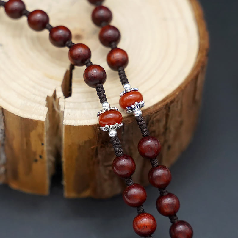 Christianartworkshop Chapelet en corde de nylon marron/noir en bois de santal, orné d'une croix de Jésus de 8 mm de diamètre. - image 3