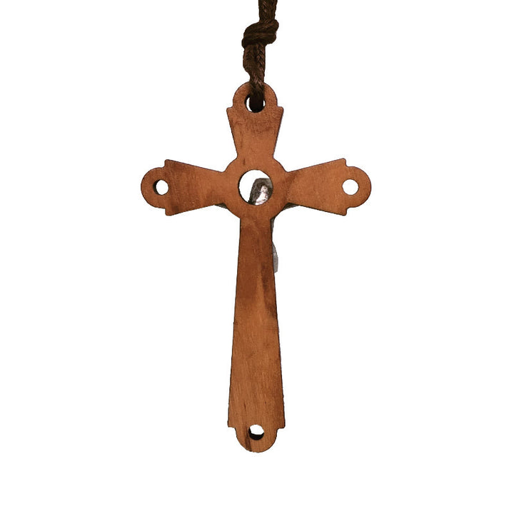 Christianartworkshop Collier pendentif crucifix en bois d'olivier de style classique, symbole de dévotion et de bénédiction - image 4