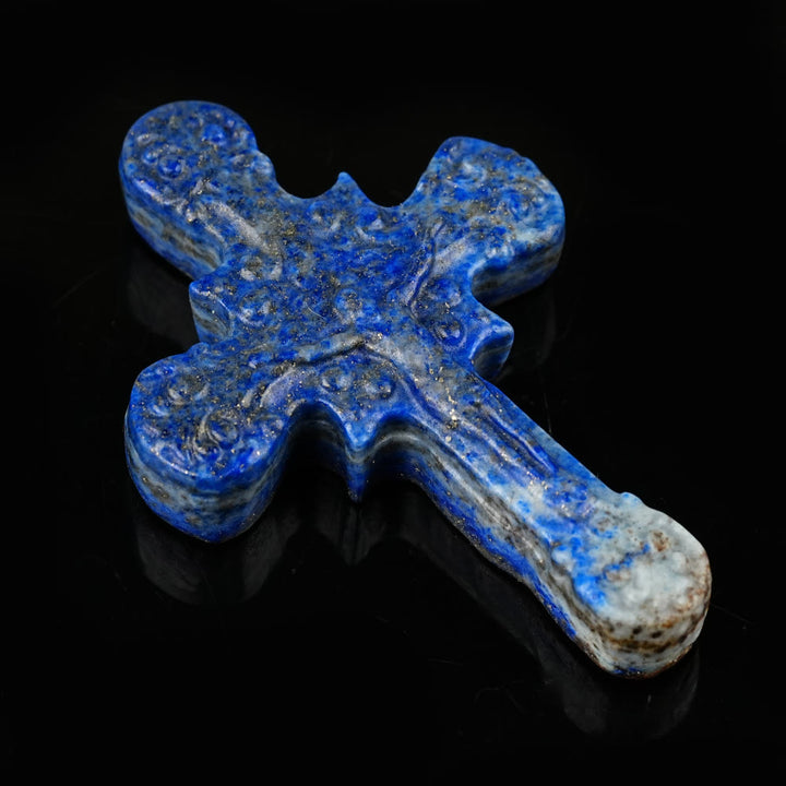Christianartworkshop Ornements en pierre naturelle : œil de tigre, labradorite, obsidienne, lapis-lazuli, crucifix en volutes - image 3