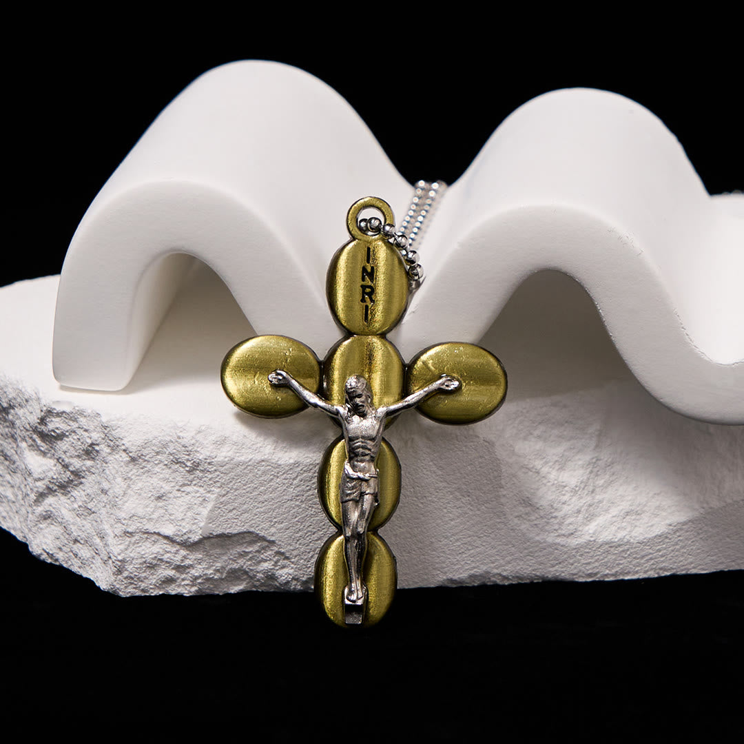 Christianartworkshop Collier pendentif amulette religieuse crucifix de style simple, symbole de protection et de religion - image 6