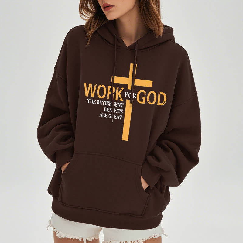 Sweat à capuche en polyester doublé polaire style classique Christianartworkshop avec croix pour Dieu - image 17