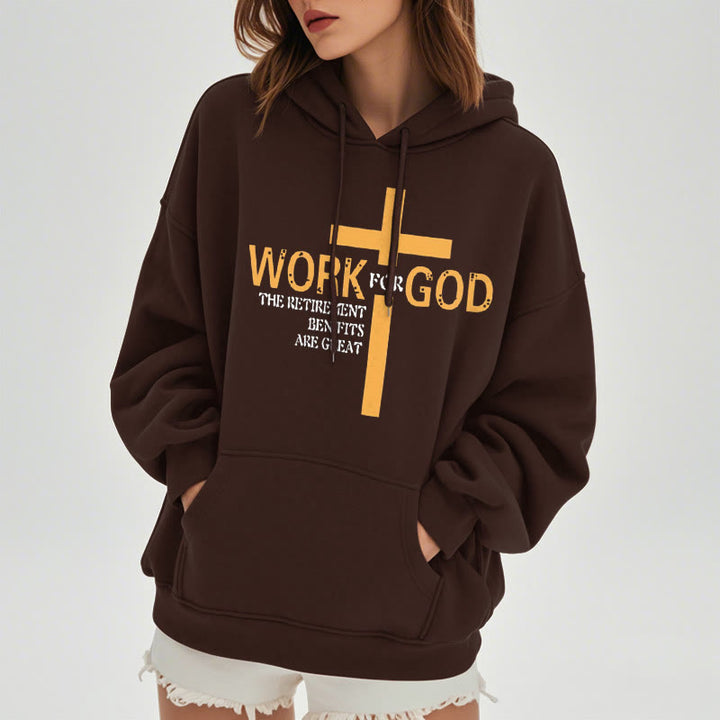 Sweat à capuche en polyester doublé polaire style classique Christianartworkshop avec croix pour Dieu - image 17