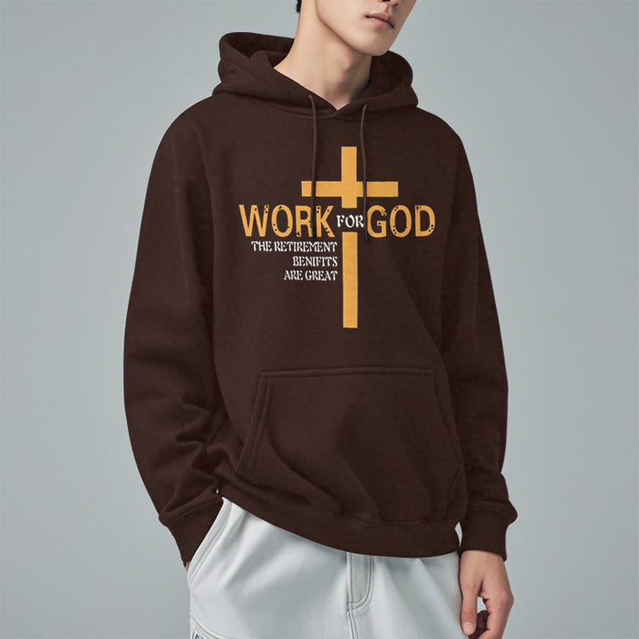 Sweat à capuche en polyester doublé polaire style classique Christianartworkshop avec croix pour Dieu - image 18