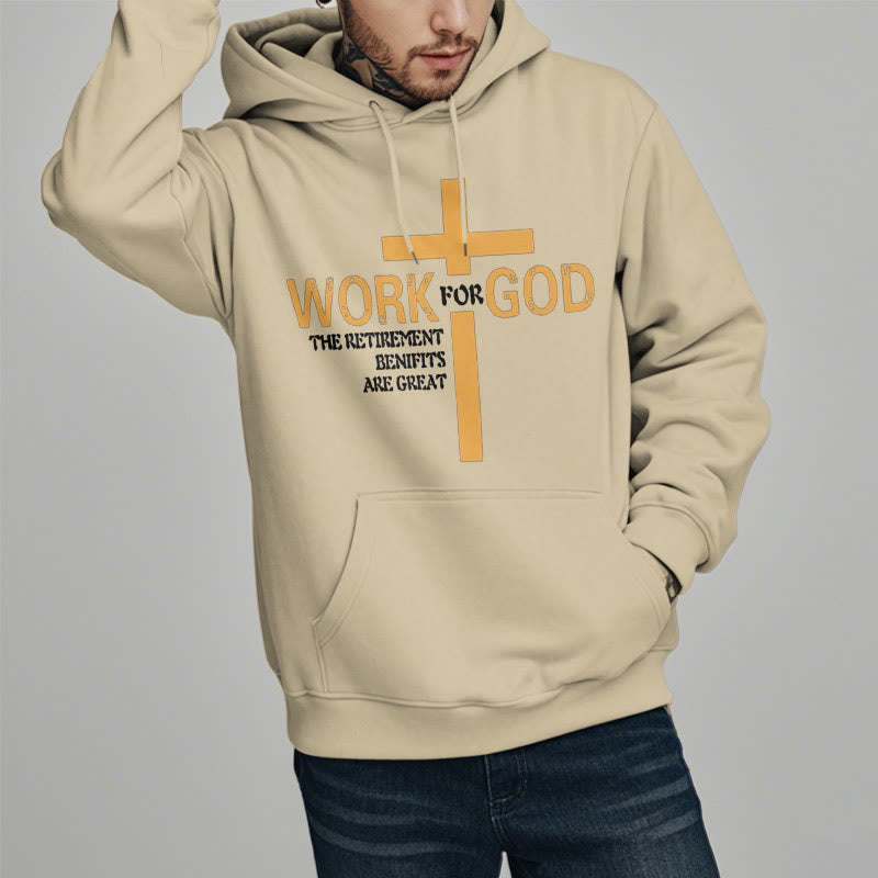 Sweat à capuche en polyester doublé polaire style classique Christianartworkshop avec croix pour Dieu - image 13