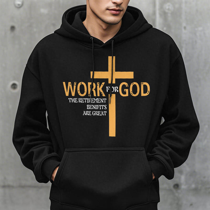 Sweat à capuche en polyester doublé polaire style classique Christianartworkshop avec croix pour Dieu - image 2