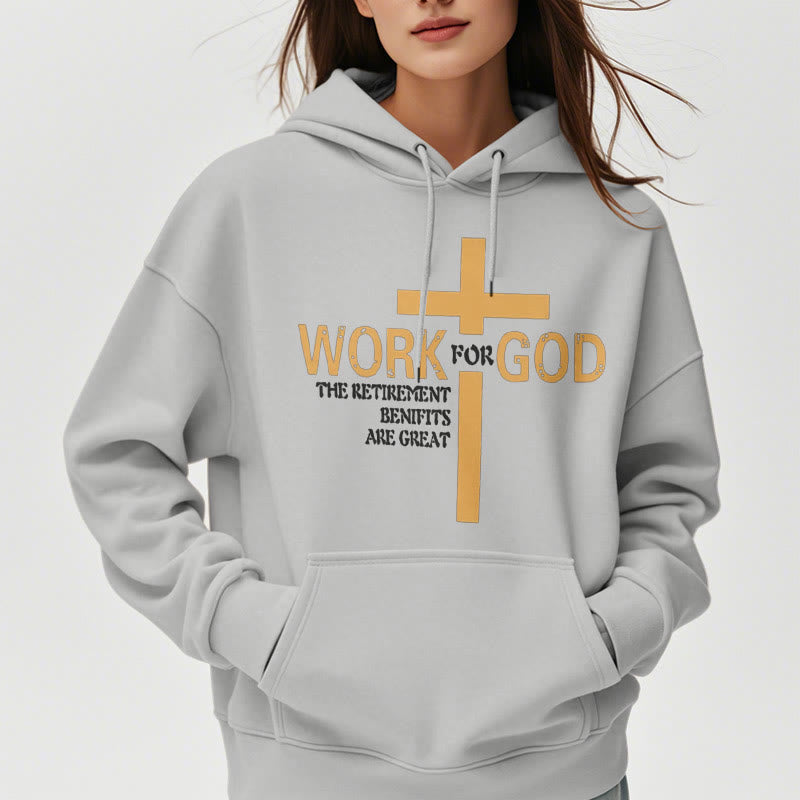Sweat à capuche en polyester doublé polaire style classique Christianartworkshop avec croix pour Dieu - image 32