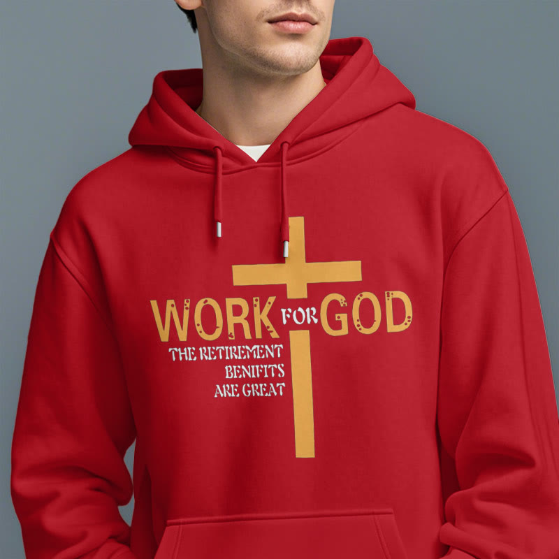 Sweat à capuche en polyester doublé polaire style classique Christianartworkshop avec croix pour Dieu - image 38
