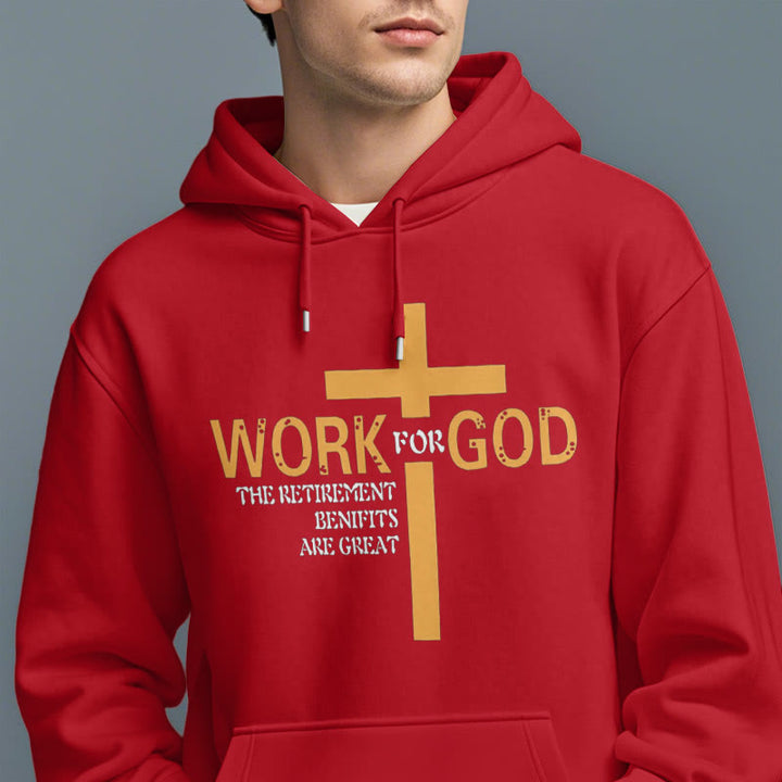 Sweat à capuche en polyester doublé polaire style classique Christianartworkshop avec croix pour Dieu - image 38