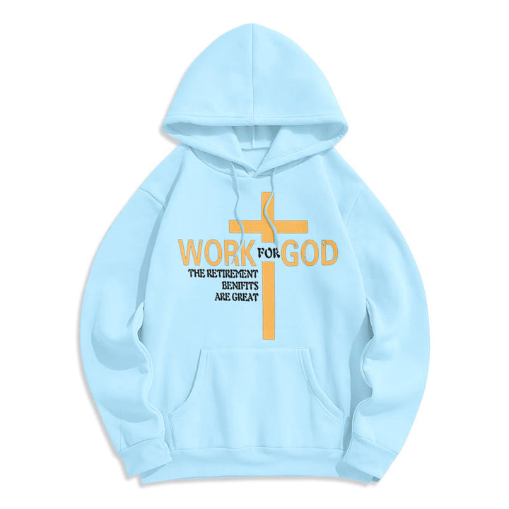 Sweat à capuche en polyester doublé polaire style classique Christianartworkshop avec croix pour Dieu - Bleu - 2XL - image 25