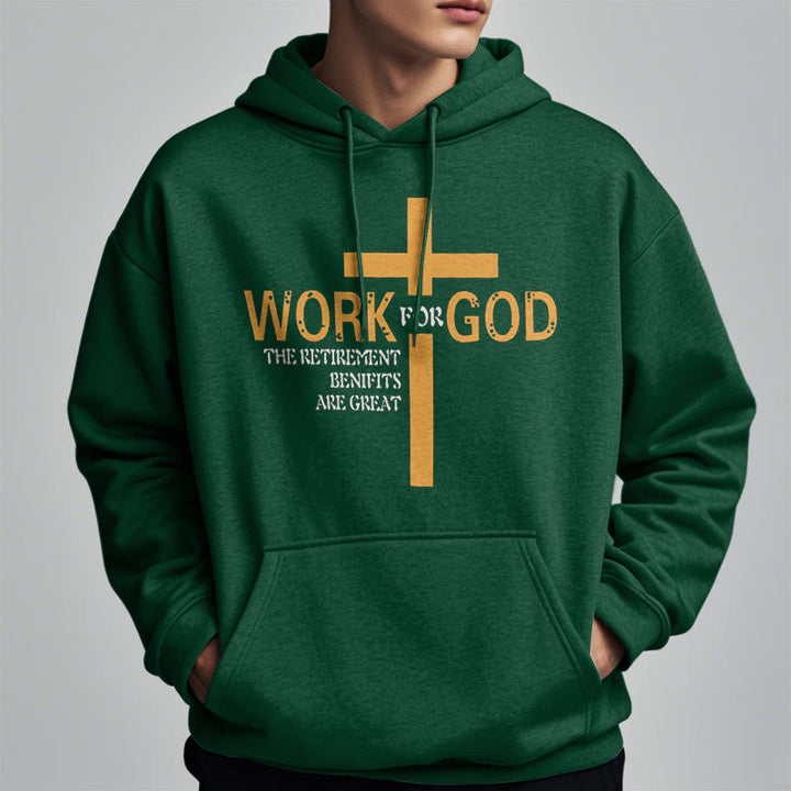 Sweat à capuche en polyester doublé polaire style classique Christianartworkshop avec croix pour Dieu - image 23