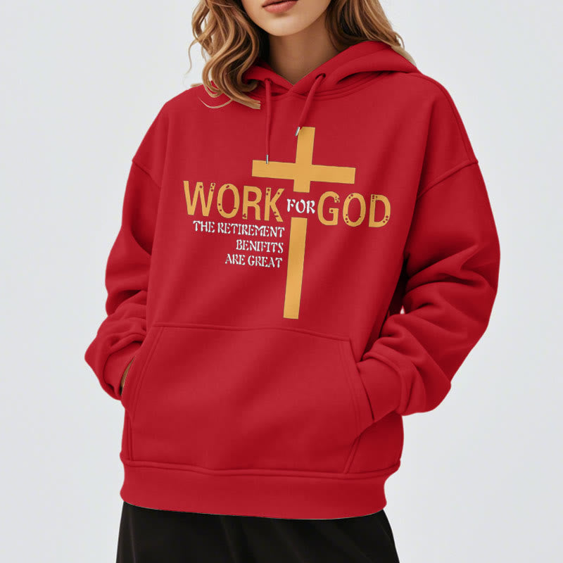 Sweat à capuche en polyester doublé polaire style classique Christianartworkshop avec croix pour Dieu - image 37