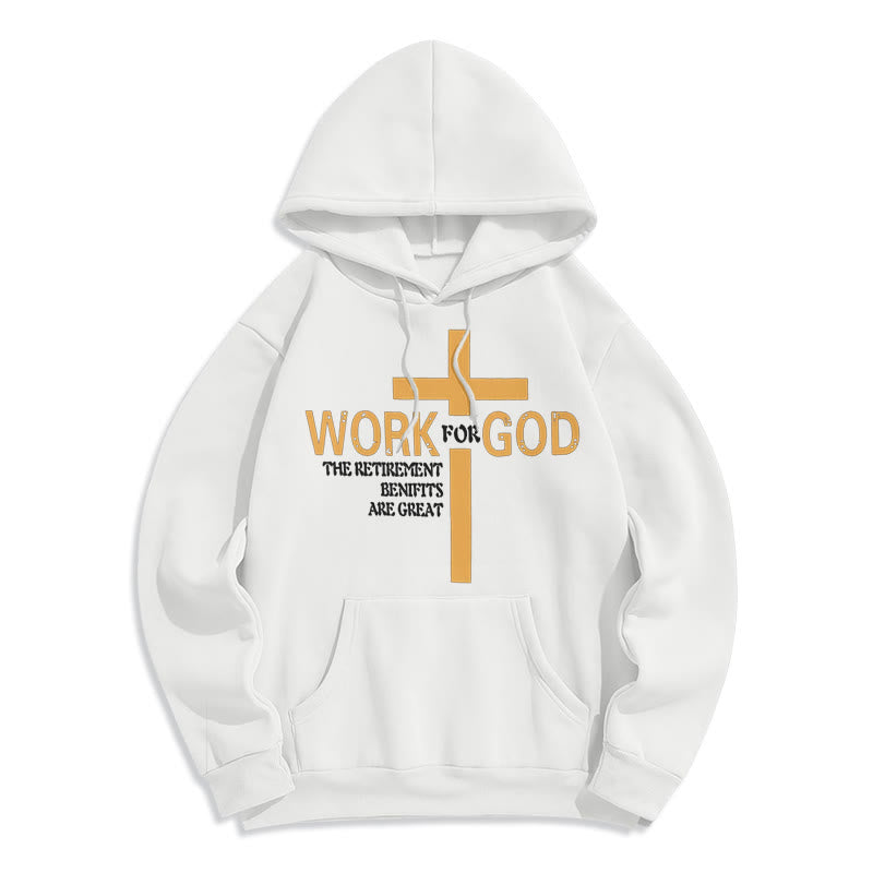 Sweat à capuche en polyester doublé polaire style classique Christianartworkshop avec croix pour Dieu - Blanc - 2XL - image 5