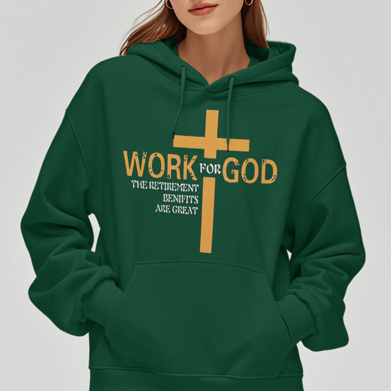 Sweat à capuche en polyester doublé polaire style classique Christianartworkshop avec croix pour Dieu - image 22